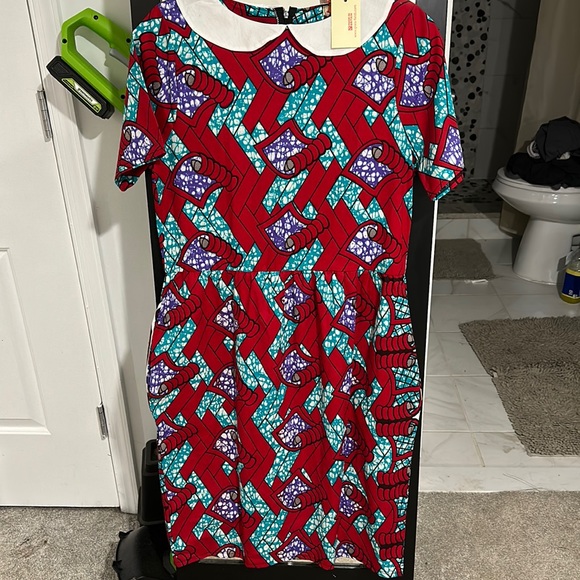 A Grassfields African Print Wekesa Midi Dress - Picture 1 of 6